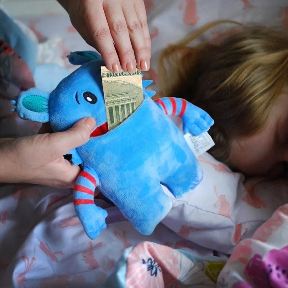 NWT Blue Monster, 8" Tooth Fairy Pillow with Pocket - Book Not Included  (P) - Picture 7 of 10